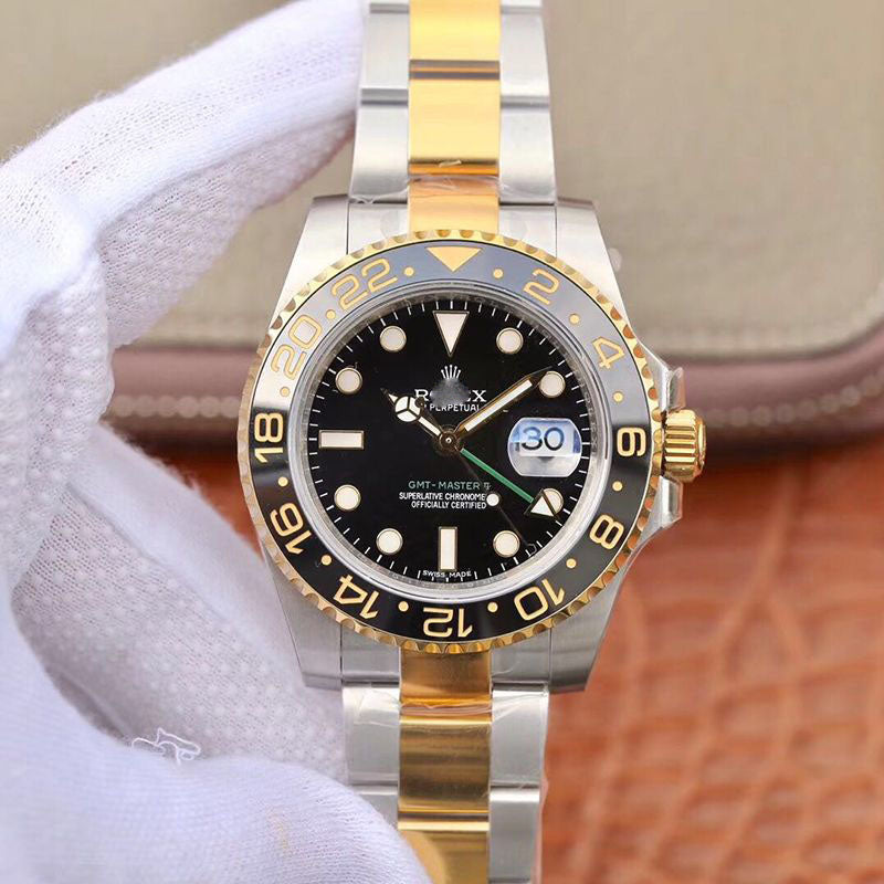 GMT MASTER II 116713LN EW FACTORY YELLOW GOLD BEZEL